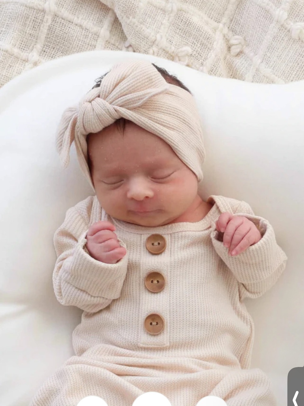 Caden Lane Oatmeal Waffle Newborn Knot Gown